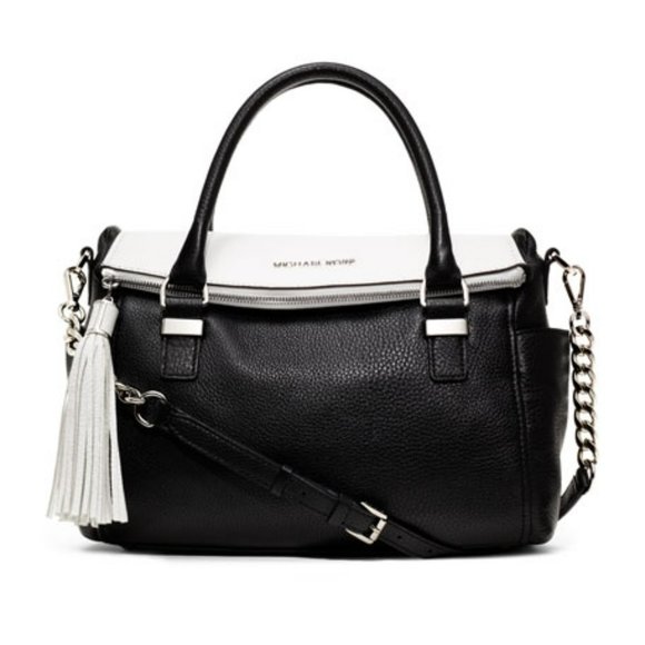 MICHAEL Michael Kors Handbags - MICHAEL Michael Kors Bedford Tassel Two-Tone Pebbled Leather Satchel